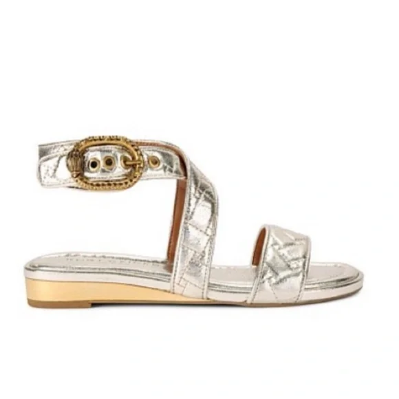 Kurt Geiger London Silver Mayfair Wrap Sandal Size 6.5